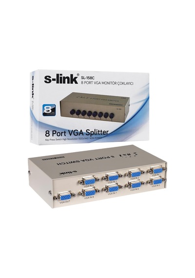 S-link Sl-158c 8x1 Port Vga Switch 8 Giriş - 1 Çıkış Çoklayıcı Çoğaltıcı