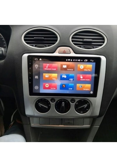 Ford Focus 2 Araç Multimedya Android Ekran Carplay Double Teyp 2+32 9" 05-11 Analog Silver Blueway