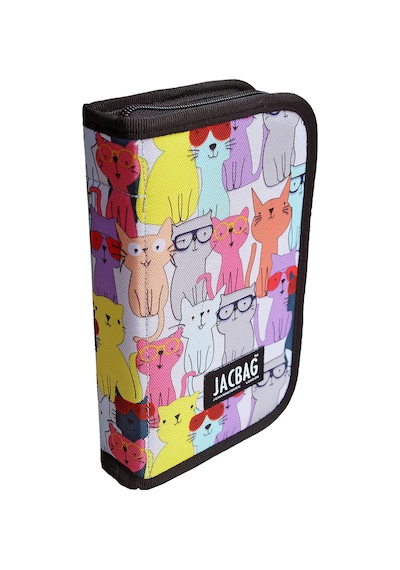 Jacbag Cover -sert Kapaklı Lastikli Kalem Kutusu Cover-sarı Kedi renkli