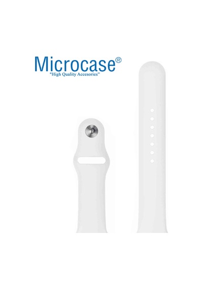 Microcase Apple Uyumlu  Watch Seri 5 40 Mm Silikon Kordon Kayış - Beyaz
