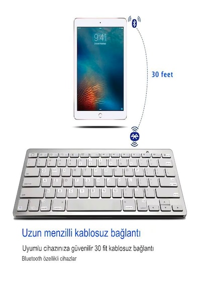 Mini Apple Uyumlu iOS Android Windows 2.4g+bt5.2+bt3.0 Bluetooth Klavye