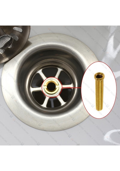 Evye Sifon Vidası 5,5 Cm Teka Uyumlu Pirinç Vida Diğer Evyelerle De Kullanılabilir 5