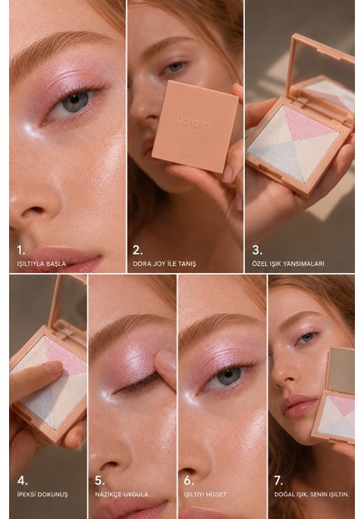 4'lü Toz Far Holo Glow 01 Holografik Işıltılı Talc Free Hyalüronik Asit & E Vitamini / My Joy Eyeshadow Quad Çok Renkli