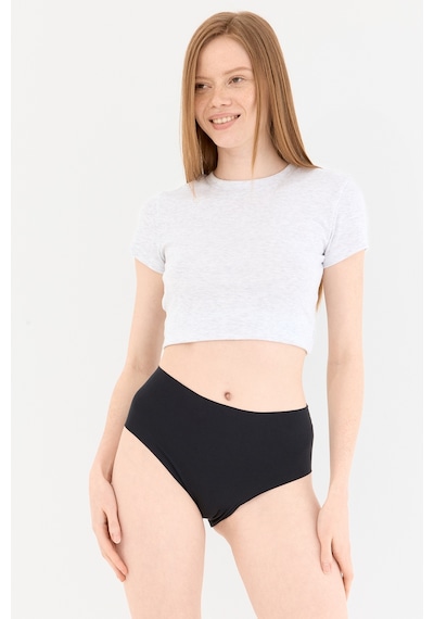 Naphor Shade Dikişsiz Yüksek Bel Slip Külot Siyah Siyah