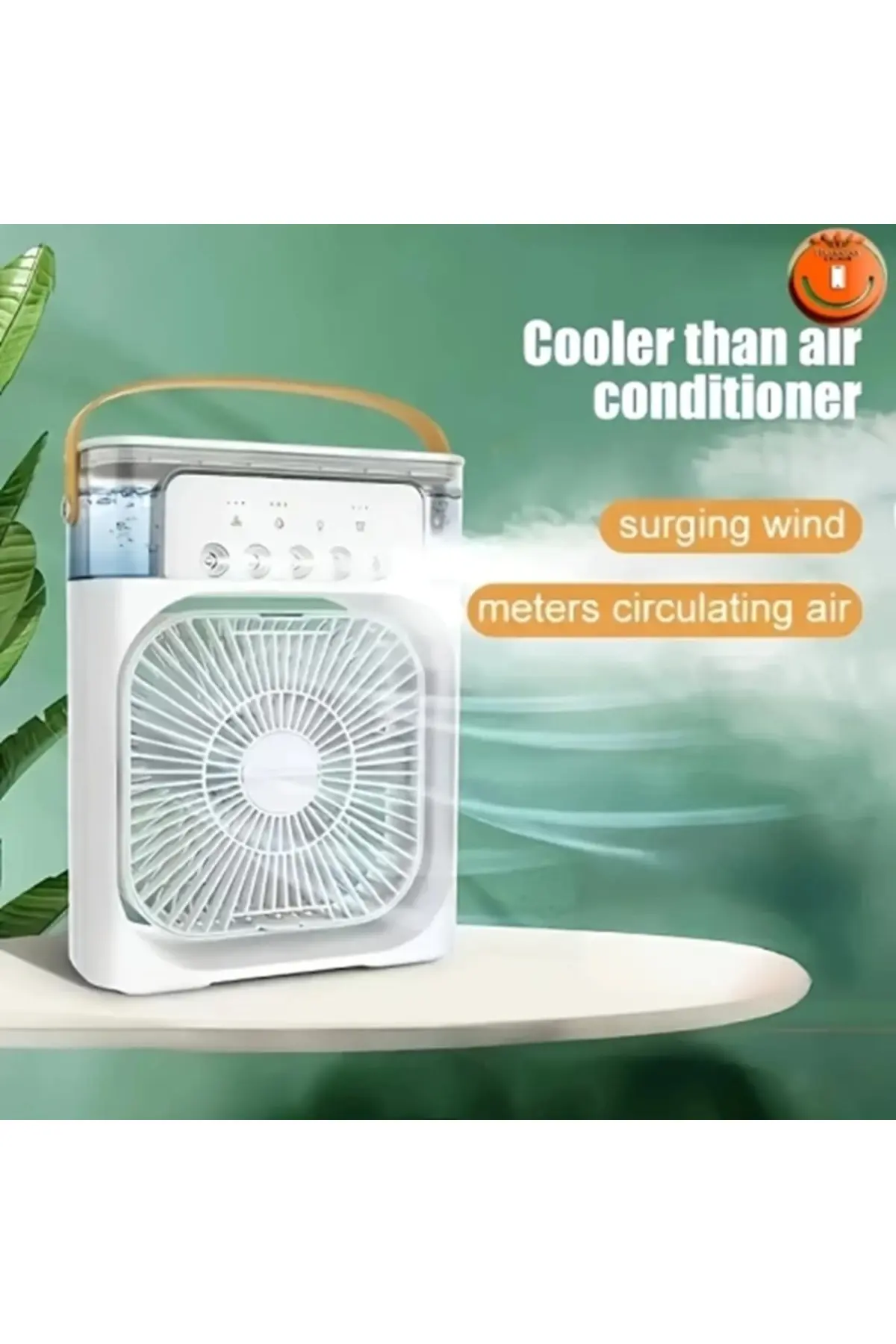 Yeni Işıklı Klima 600ml 5 Spreyli Vantilatör Buzlu Buharlı Mini Klima Mini Fan Buzlu Fan Glr Beyaz -