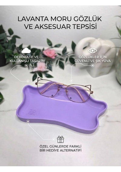 Mor Karakter Figür Tasarımlı Gözlük Tutucu Ve Çok Amaçlı Organizer