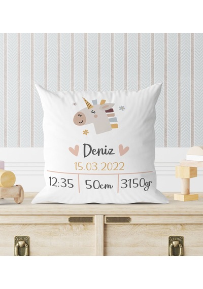 BK Gift Yeni Doğan Bebek Doğum Panosu Yastık - Model 4