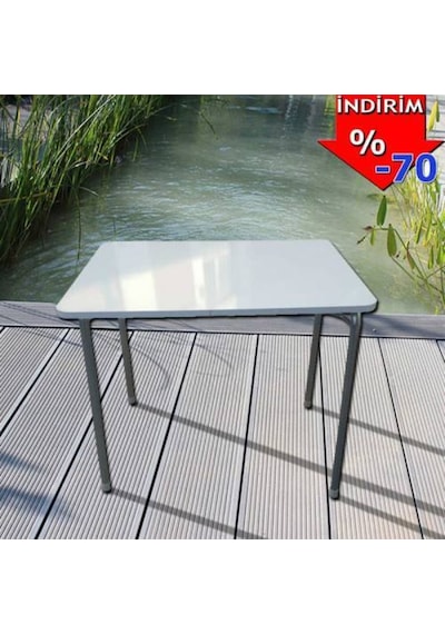 Depolife Pratik Katlanır Ayaklı Yemek Piknik Masası Balkon Piknik 60X80 Cm