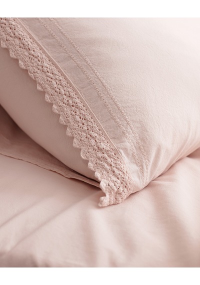 Madame Coco Maveray Çift Kişilik %100 Pamuk Yatak Örtüsü Seti - Pudra 8684427115244 Pudra