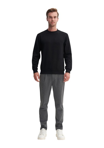 Cazador Erkek Siyah Caz 54260 Viskon Basic Sweat Sweatshirt
