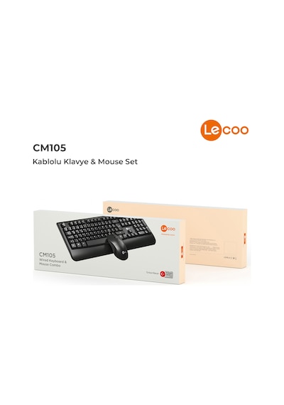 Lecoo CM105 USB Kablolu Türkçe Q Klavye & Mouse Set