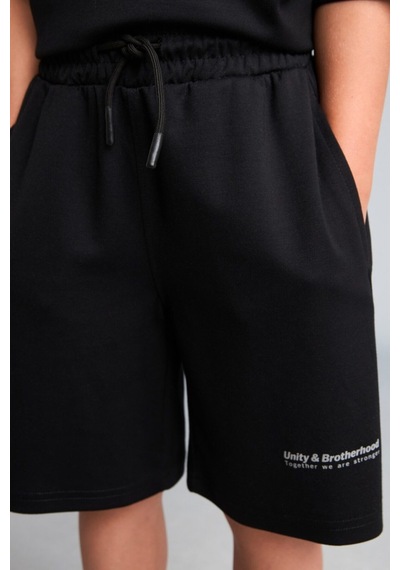Defacto Oversize Baskılı Cepli Modal Şort Erkek Çocuk H3108a826smbk81 Siyah-bk81