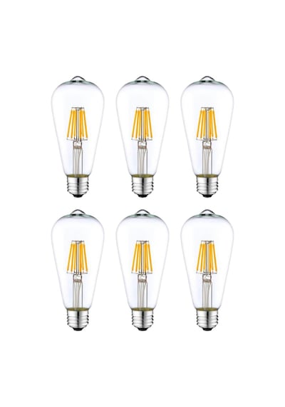 St64 Flamanlı 4w Rustik Led Ampul Beyaz Işık 6'lı Paket