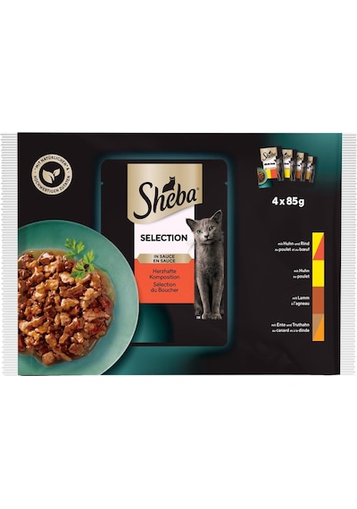 Sheba Yetişkin Etli Çeşitler 4'lü Paket Yaş Mama 340 G 103 Ivory