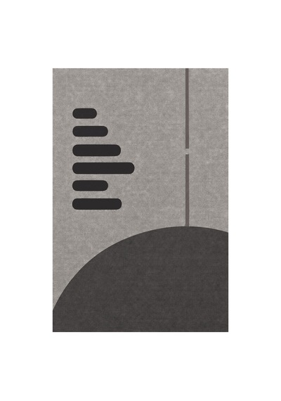 Kartela Halı Aralık Minimal Modern Halı Antrasit Kaymaz Taban Makinede Yıkanabilir 60x90 Cm