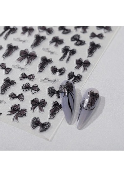 Misyul 5d Tırnak Sticker Yapışkanı Siyah Kurdaleli Beauty Yazılı Mıs-3520