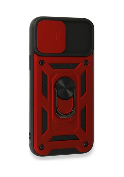 Newface - 209 - iPhone Uyumlu 15 Pro Max Kılıf Pars Lens Yüzüklü Silikon - Csmo-tex - - Kırmızı