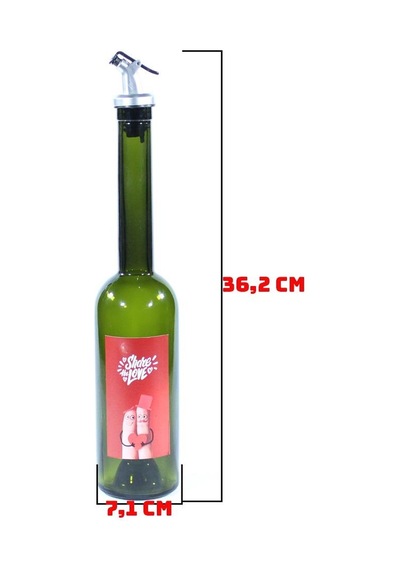 Sevgililer Günü Konseptli Sosluk Siyah 500 Ml Akıtıcılı Share The Love Koyu Yeşil