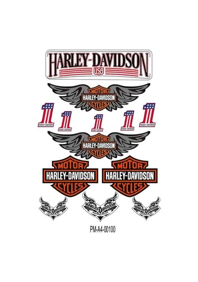 Motosiklet Harley Davıdson Tasarım A4 Çoklu Sticker Seti 05 Diğer