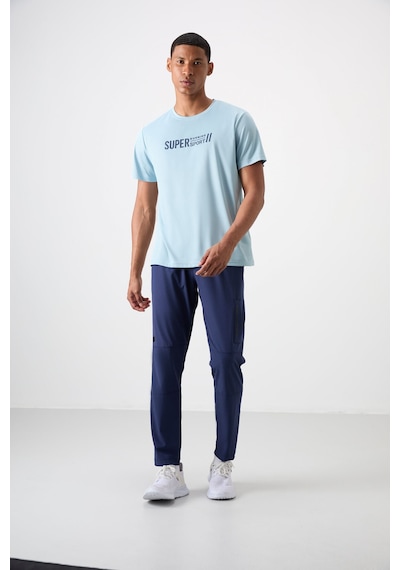 Tommy Life Açık Mavi Polyester Nefes Alan Dokulu İnce Esnek Standart Fit Erkek Performans T-shirt - 88385 Açik Mavi