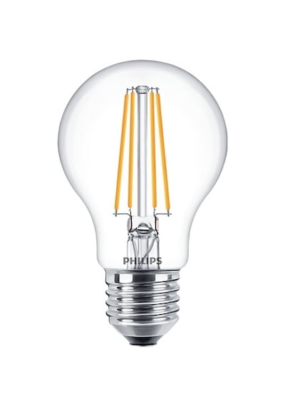 Philips LED Classic Şeffaf Filament Ampul 7W 806 Lumen 2700K Sarı Işık A60 E27 Duy (60W Eşleniği)
