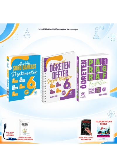 Çanta Yayınları 2026-2027 6. Sınıf Tüm Dersler 3 Kitap Mat Soru/sos Defter/paragraf Set