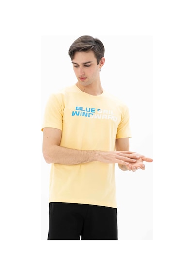 AR-MA Arma Erkek Slim Fit Bisiklet Yaka Tişört Y25344452401 Sarı