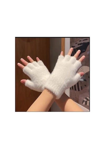 Organıcyou Yıwu 1 Çift Warmthplus Tüylü Eldivenler - Yazma, Bisiklet Sürme Ve Dış Aktiviteler İçin Kışlık Beyaz Organıcyou Yıwu 1 Çift Warmthplus Tüylü Eldivenler - Yazma, Bisiklet Sürme Ve Dış Aktiviteler İçin Kışlık Beyaz
