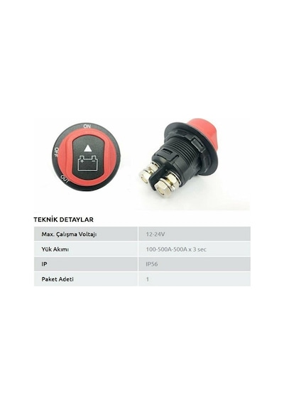 12v-24v Devre Kesici Pls Mini Marin Tipi çevirmeli on-off-out N11.2325
