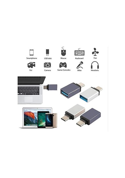 Type C Usb 3.1 To Usb 3.0 Dönüştürücü Otg Çevirici Adaptör Metal Macbook, İpad Air 2020, İpad Pro, Surface Pro, Diğer