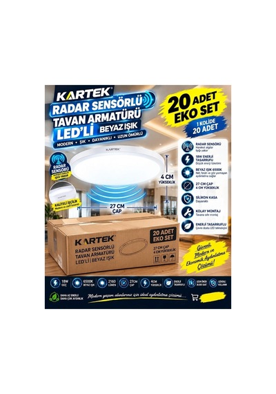 20 Adet 18w Radar Sensörlü Sıva Üstü Tavan Armatürü,18w Kendinden Ledli Modern İnce Tasarım ,akıllı Aydınlatma,aydınlatma Glop Armatürü Led Avize Aplik Balkon Banyo Koridor Lambası Led Beyaz 20 Adet 18w Radar Sensörlü Sıva Üstü Tavan Armatürü,18w Kendinden Ledli Modern İnce Tasarım ,akıllı Aydınlatma,aydınlatma Glop Armatürü Led Avize Aplik Balkon Banyo Koridor Lambası Led Beyaz