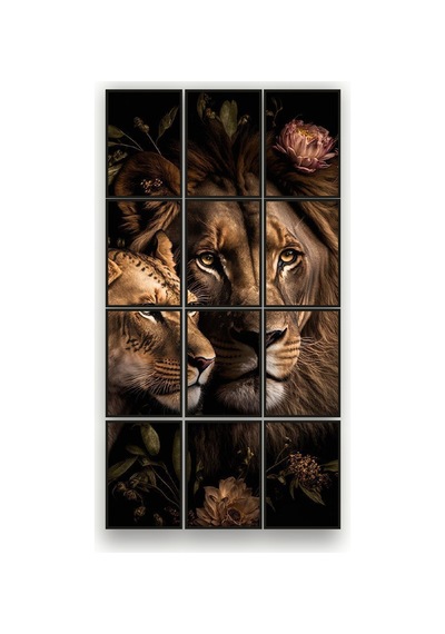 12 Parça Dişi Erkek Aslan Çerçeve Görünümlü Mdf Tablo Duvar Süsü Hediyelik Eşya 45cm X 85cm Renkli - 602526121 Renkli 12 Parça Dişi Erkek Aslan Çerçeve Görünümlü Mdf Tablo Duvar Süsü Hediyelik Eşya 45cm X 85cm Renkli - 602526121 Renkli