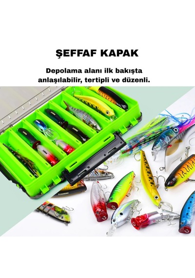 Hpytech Çift Taraflı Balıkçı Aksesuar Kutusu Şeffaf Kapaklı Yem Jig İğne Organizeri-yem Kutusu