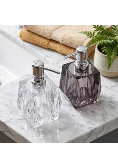 1 Adet Akrilik Sıvı Sabunluk Seti 200 Ml - 2 Farklı Renkli Kırılmaz Şeffaf Banyo Ve Mutfak Düzenleyici Şık Losyon Ve Sabun Pompası Organizer Asorti 000 Açık Krem