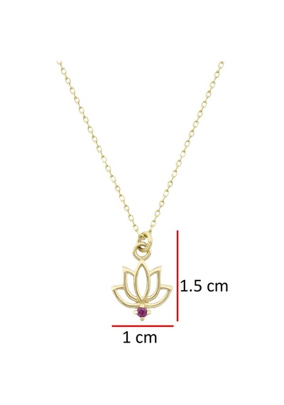Yakut Lotus Çiçeği Kolye 27256082