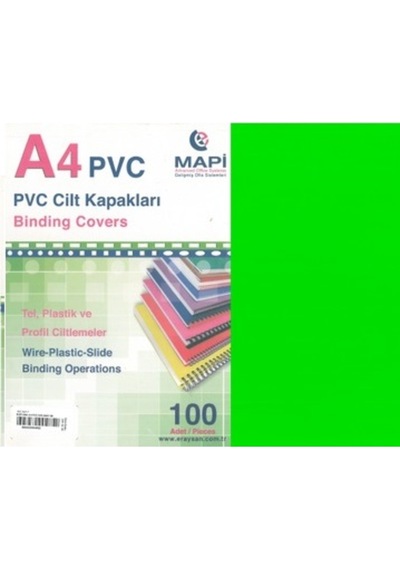 Mapi Cilt Kapağı A-4 100 Adet Yeşil