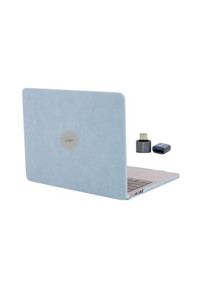 Macbook Air M1 Kılıf A2337 Uyumlu 13 İnç Kumaş Kaplama Sert Koruyucu Kapak A2179 A1932 Hard Case Açık Mavi