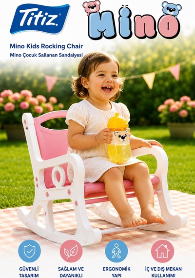 Mino Çocuk Sallanan Sandalye Dinlenme Ve Oyun Sandalyesi Pembe