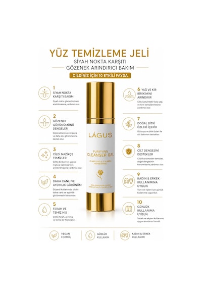 Lágus Siyah Nokta Karşıtı ve Gözenek Arındırıcı Yüz Temizleme Jeli 100 ML