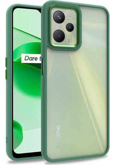 Realme C35 Kılıf Zore Flora Kapak Yeşil