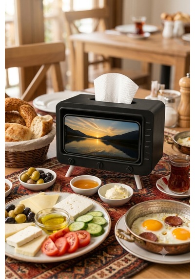 Tv Görünümlü Peçetelik Siyah - 901702962 Siyah
