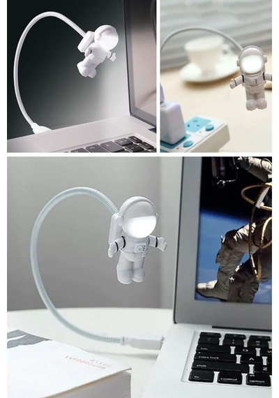 Usb Astronot Gece Lambası Esnek Kablolu Masa Ve Kitap Okuma Işığı Led Lamba Beyaz