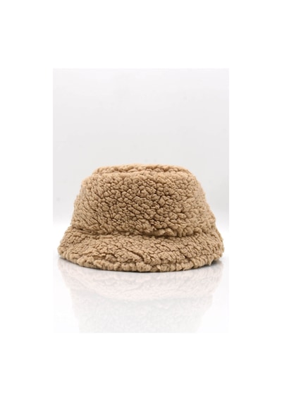 Külah Kadın Kışlık Suni Kürk Camel Peluş Şapka - Standart Camel