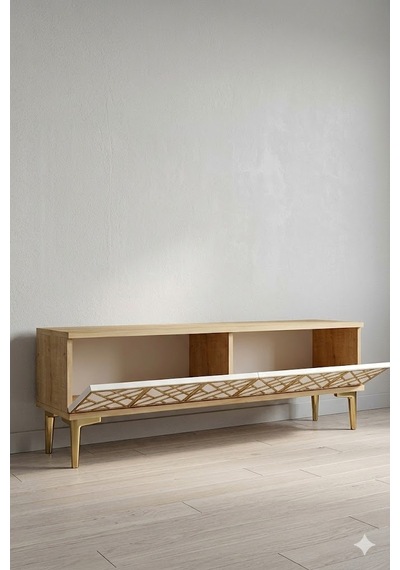 Tsa1238dbg Arex Tv Sehpası Safirmeşe-beyaz-gold 120cm Tsa1238dbg Arex Tv Sehpası Safirmeşe-beyaz-gold 120cm