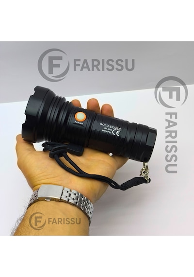 Gold Sılver Gs-5000 6800mah Bataryalı, Uzun Ömürlü, Şarjlı El Feneri Siyah