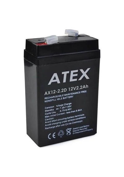 12 Volt 2.2 Amper Dik Kare Akü 70x46x101 Mm