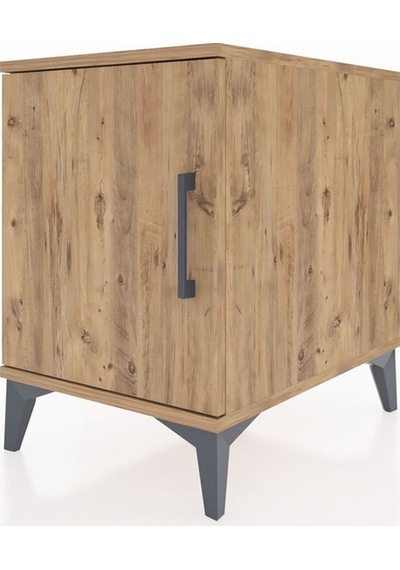 Kronos Komodin 2 Raflı Tek Kapaklı 44x59x64 Çam-çam Atlas Çam