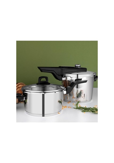 Easy Quick Kanka 4 6lt Düdüklü Buharda Pişirmeli Düdüklü Tencere Seti 5 Parça Düdüklü Seti Inox