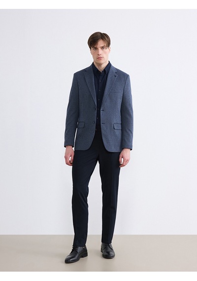Lcw Busıness Lacivert Slim Fit Klapa Yaka Desenli Erkek Blazer Ceket