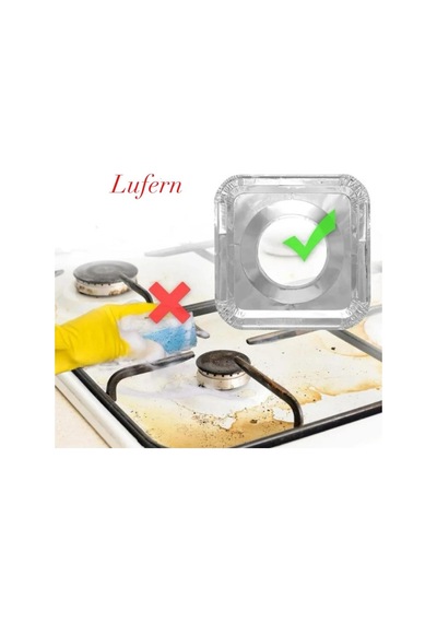 Dayanıklı 10 Adet Alüminyum Ocak Koruyucu Folyo Mutfak Yağ Kir Kolay Temizlik Isıya Dayanıklı